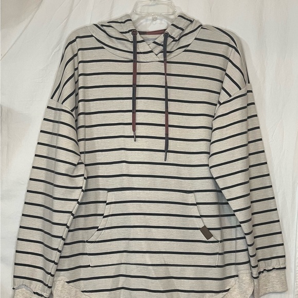 Maurices Tops - Maurices Gray Striped Hoodie